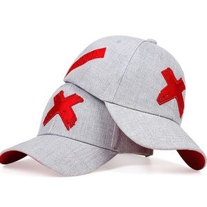 Grey w red  “X” SnapBack unisex